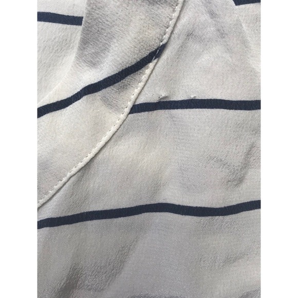 Joie Womens Button Front Long Sleeve Striped Blouse, White Striped,‎ Med, Q - Picture 3 of 6